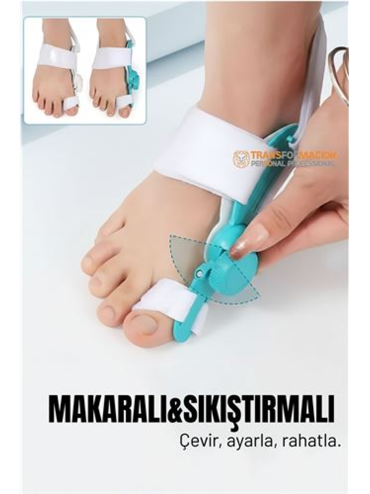 Makaralı Ayarlanabilir Mekanizmalı Bunyo n Düzeltici - Ortopedik Gece ve Gündüz Ateli