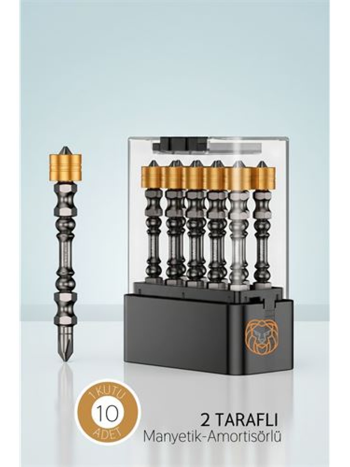 10’lu Çift Taraflı Manyetik Amortisörlü Yıldız Çelik Vidalama Uç Seti – 65mm PZ2 Endüstriyel