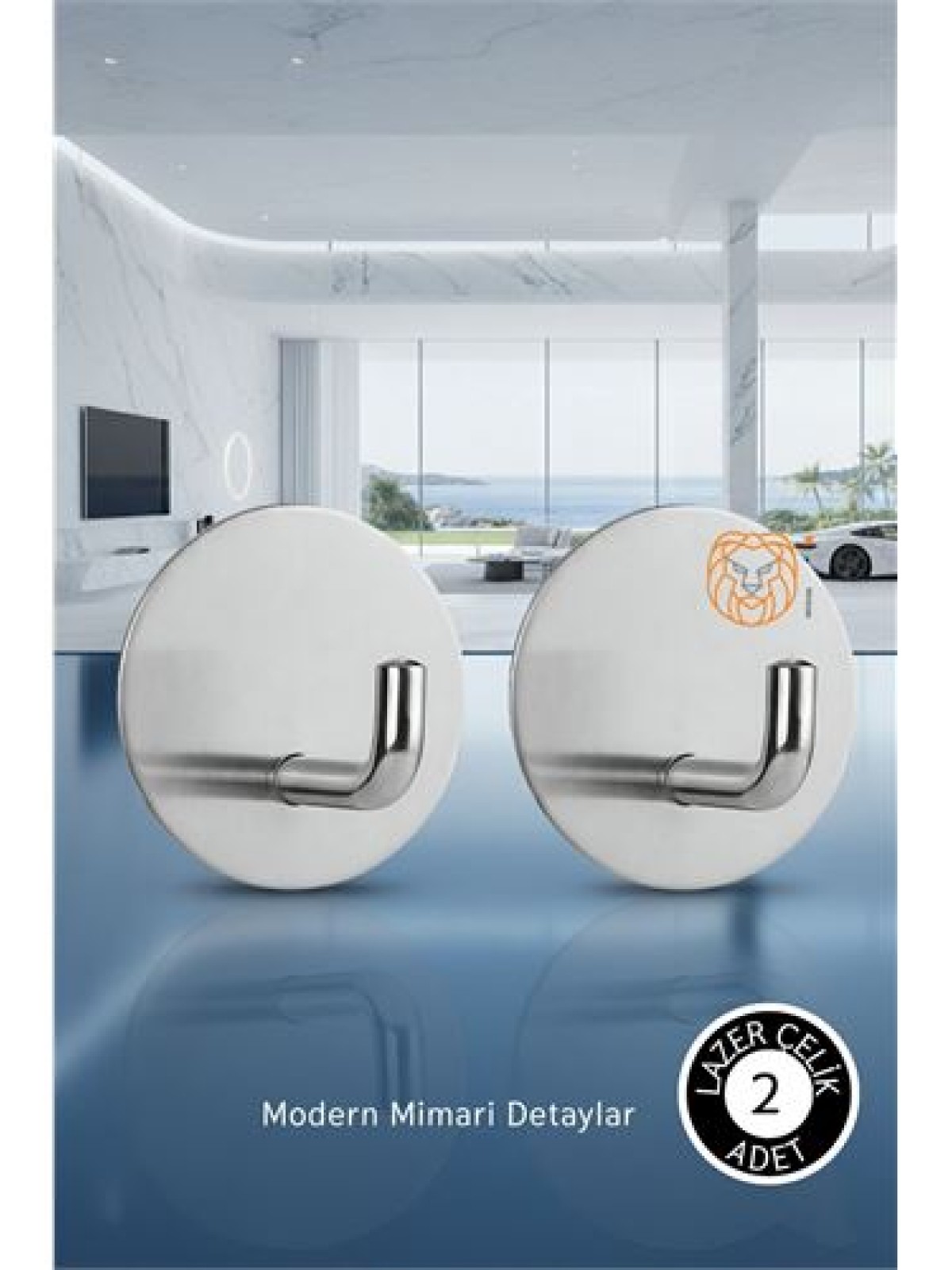 2'li Banyo ve Mutfak Askı Seti - SUS304 Lazer Kesim Çelik  Ultra Güçlü Yapışkanlı Askı