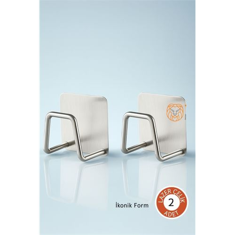 2'li Banyo ve Mutfak Askı Seti - SUS304 Çelik Ultra Güçlü Yapışkanlı Askı