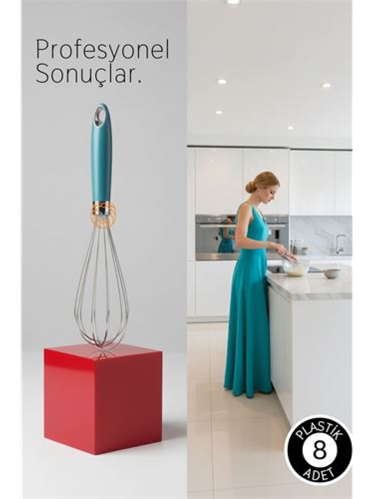 Profesyonel Paslanmaz Çelik Çırpıcı, Ergonomik Mutfak Mikseri 28 cm Lara Soydan Koleksiyonu