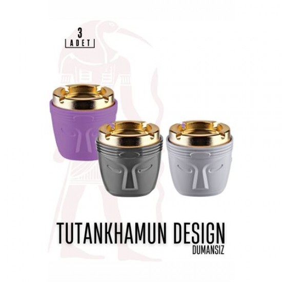 Dumansız Gold Küllük Tutankhamun Design 3 lü Set 719017