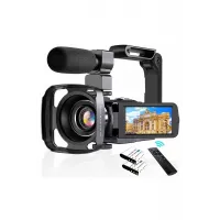 4k Vlog Dijital Video Kamera Wifi 48mp 16x Kaydedici Fotoğrafçılık 3.0’’ıps Dokunmatik Ekran Mikrofon Çift Batarya