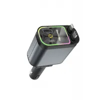 4’ü 1 Arada Çift Usb Bağlantı Çakmaklık, Type-c Hızlı Şarjlı 66w,geri Çekilebilir Araç Telefon Şarj Cihazı