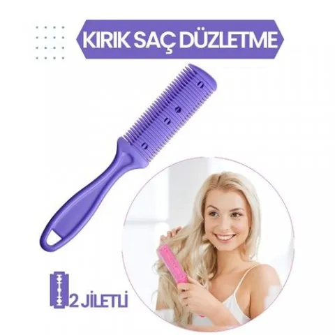 2 Jiletli Kırık Saç Düzeltme İnceltme Tarağı