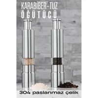 2'li Karabiber Tuz Öğütücü Profesyonel 304 Paslanmaz Çelik Manuel Baharat Değirmeni