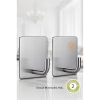 2'li Banyo ve Mutfak Askı Seti - SUS304 Lazer Kesim Çelik  Ultra Güçlü Yapışkanlı Askı